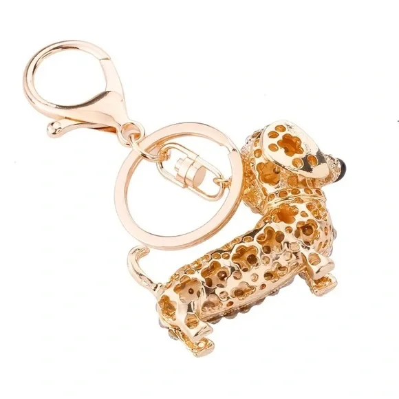 Dachshund Rhinestone Key Ring Gold Tone Dog Lover Gift New
C4 - Picture 3 of 7